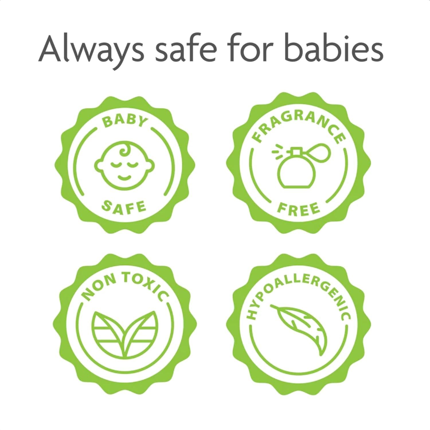Baby Brezza UK BUNDLE: Detergent Tablets + Descaling Tablets for the Bottle Washer Pro features four green badges—Baby Safe, Fragrance Free, Non Toxic, and Hypoallergenic—ideal for use in your Baby Brezza Bottle Washer Pro. - product thumbnail