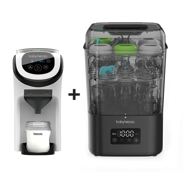 Baby Brezza BUNDLE Formula Pro Mini White And SuperQuick Steriliser Black