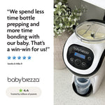 The Baby Brezza UK BUNDLE Formula Pro Mini White and SuperQuick Steriliser Black lets us spend less time prepping bottles and more time bonding with our baby. That’s a win-win! 4.4-star rating shown. - product thumbnail