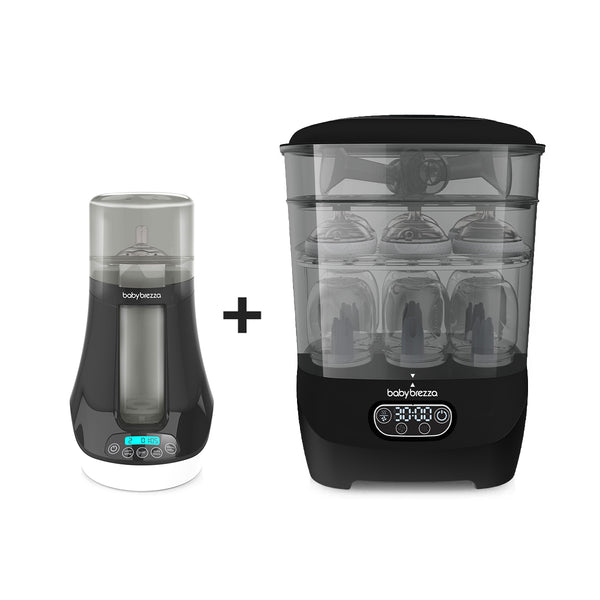 Baby Brezza BUNDLE Steriliser Dryer Advanced Black And Bottle & Breast Milk Warmer