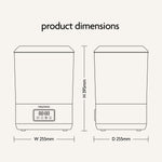 Line drawing of the Baby Brezza BUNDLE SuperQuick Steriliser Dryer (395mm H x 255mm W x 255mm D), labeled as a fast drying steriliser with digital display. Product dimensions shown above. Brand: Baby Brezza UK. - product thumbnail