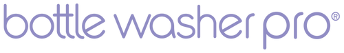 The text 'bottle washer pro' in a light purple lowercase font with a registered trademark symbol