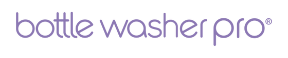 The logo for 'bottle washer pro' in a light purple font 