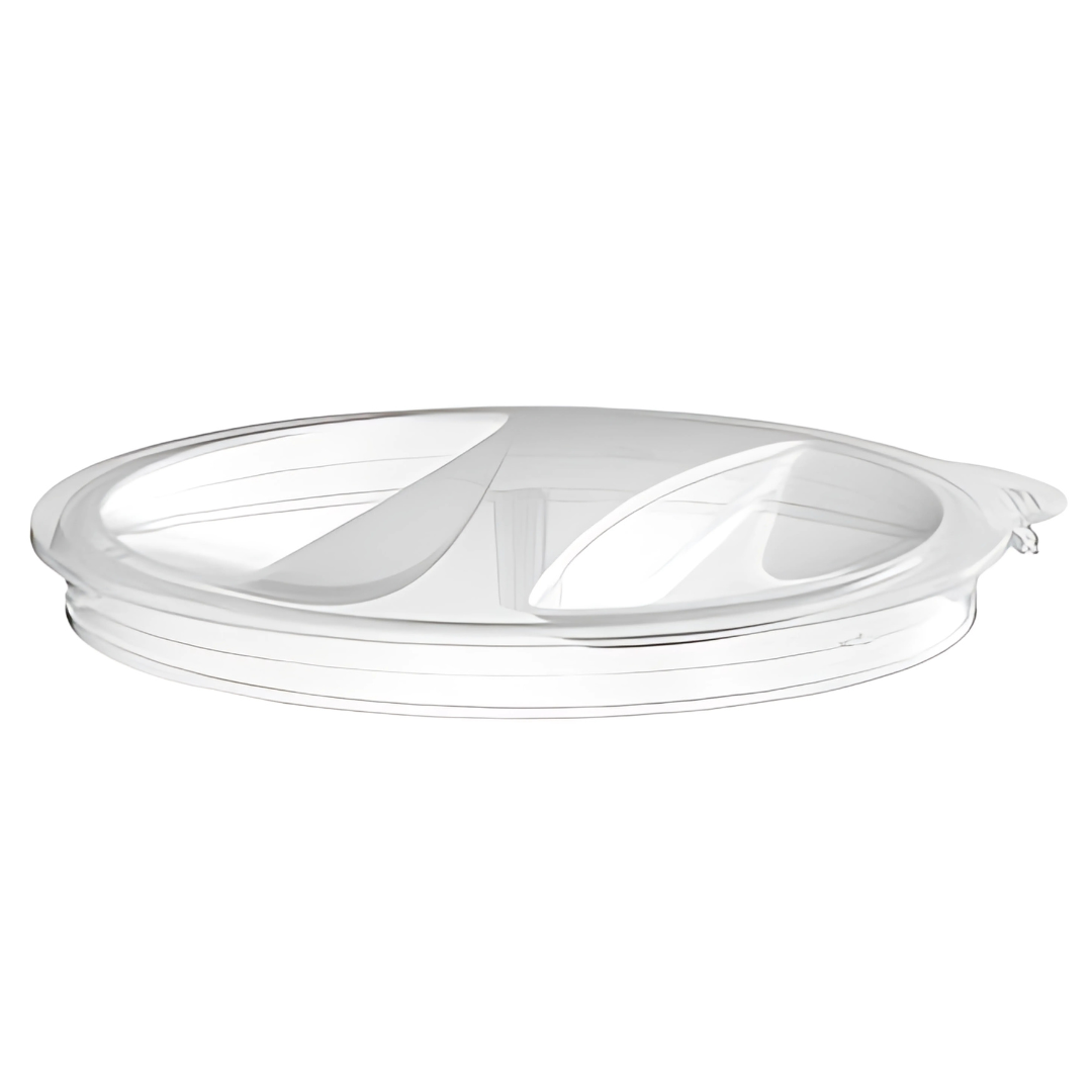The Baby Brezza UK Formula Pro Mini Replacement Powder Container Lid is a clear plastic lid with raised, divided sections and a pull tab for easy removal, designed to fit the Formula Pro Mini powder container. - product thumbnail