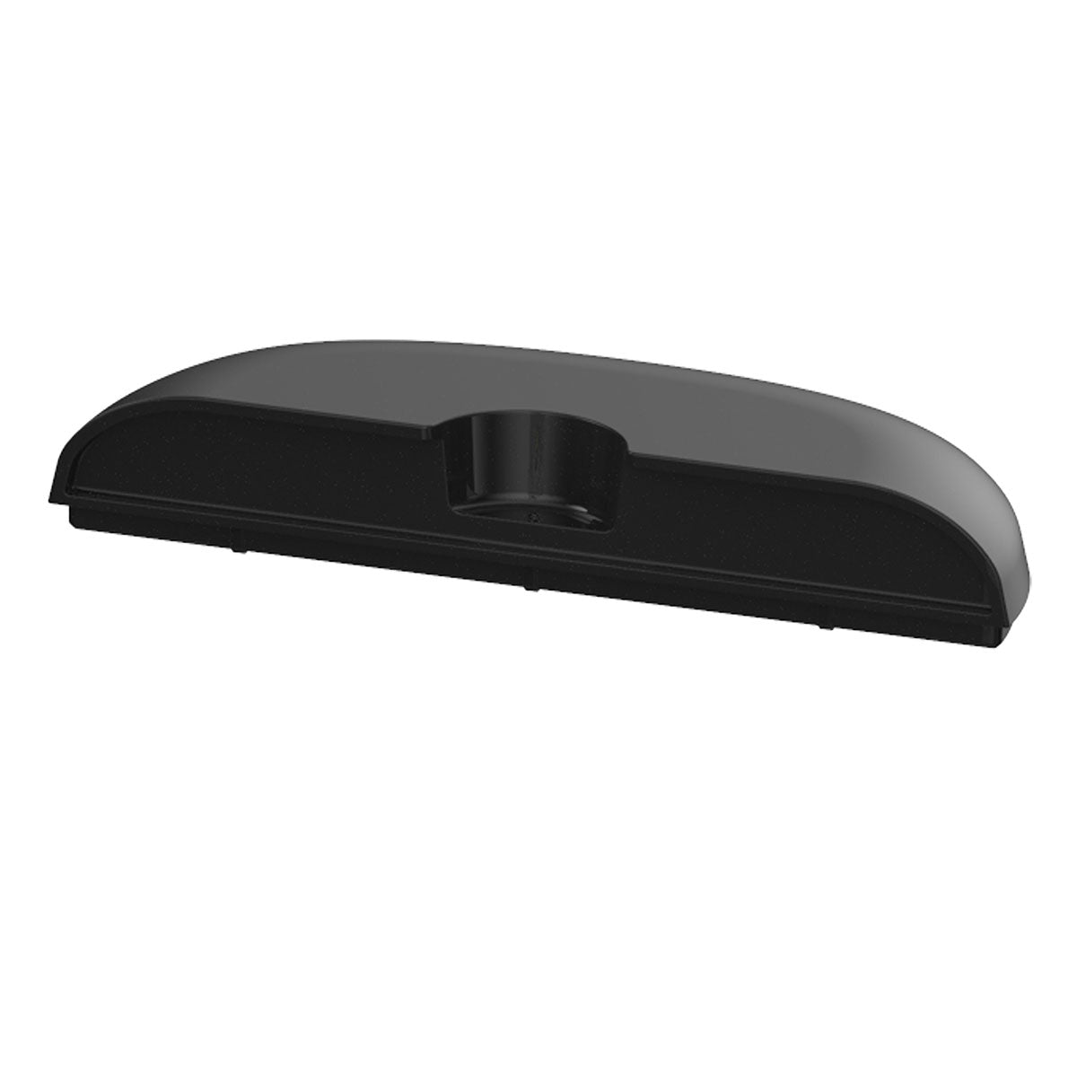 A black, curved plastic vacuum floor nozzle attachment, resembling the Baby Brezza UK Replacement Water Tank Lid For Formula Pro Mini, is shown from a low angle with its central hose connector visible against a white background. - product thumbnail