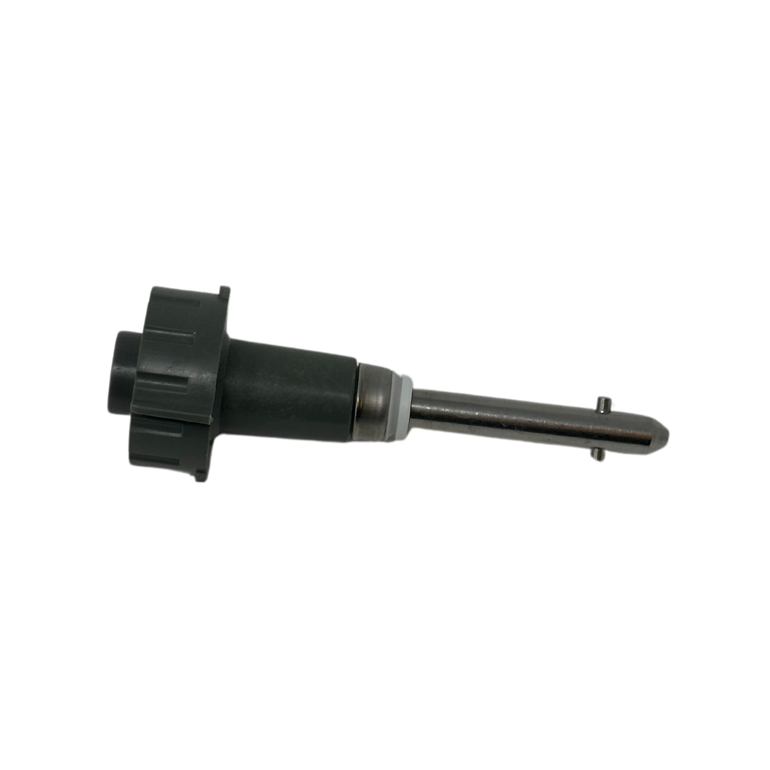 A close-up of the Baby Brezza UK Food Maker Deluxe Replacement Drive Shaft, featuring black plastic and metal, isolated on a white background. - product thumbnail