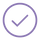 A simple purple circle icon with a checkmark inside